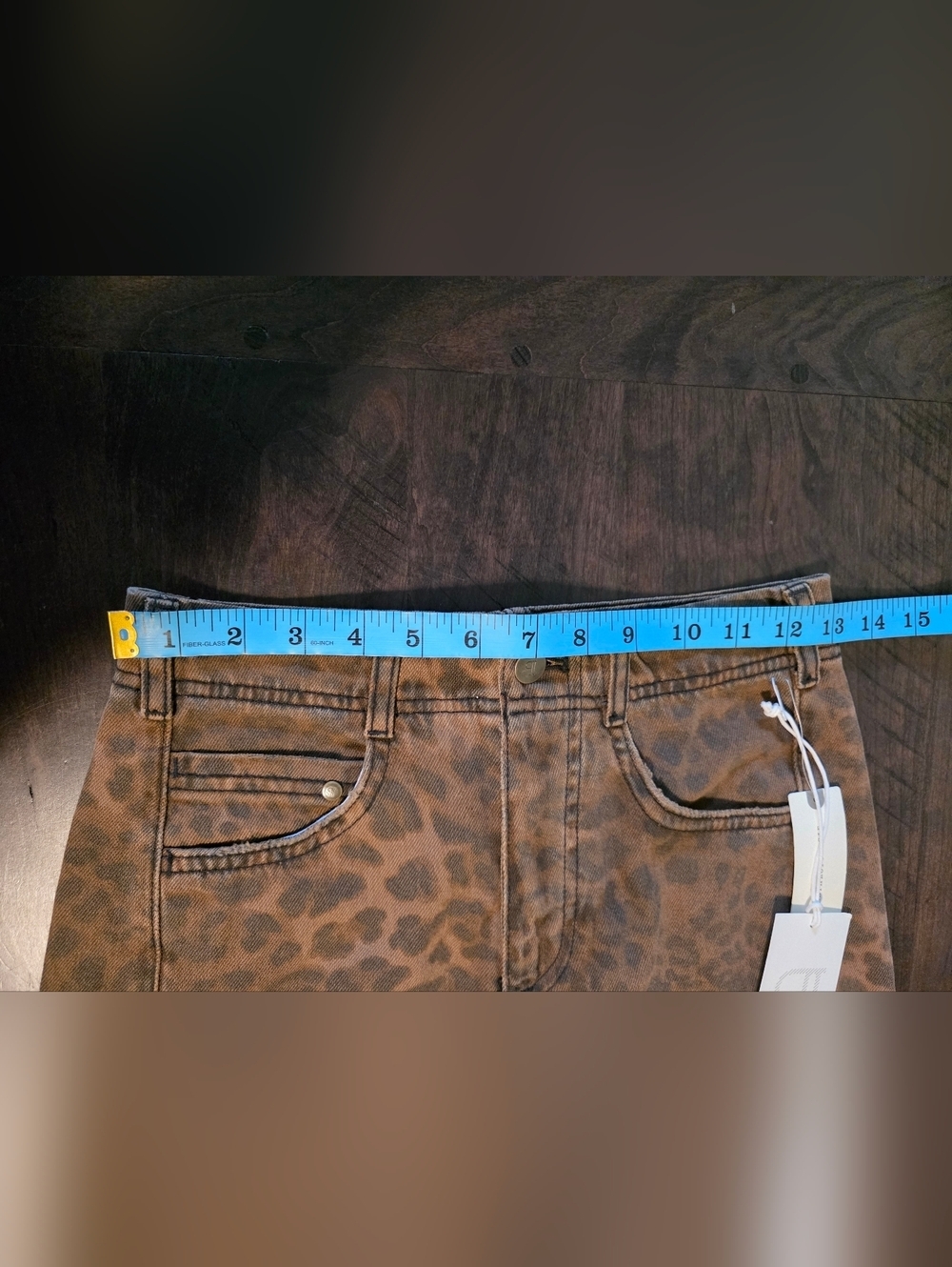 NWT The Adi Leopard Mid-Rise Flare Jeans by Pilcro, Animal Print, Size 23 Tall - Picture 8 of 14